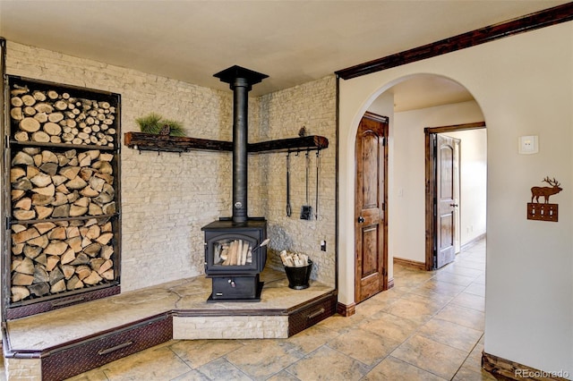 130 Windwalker Rd, Buena Vista, CO 81211 - detailed view of a wood stove and arched walkways