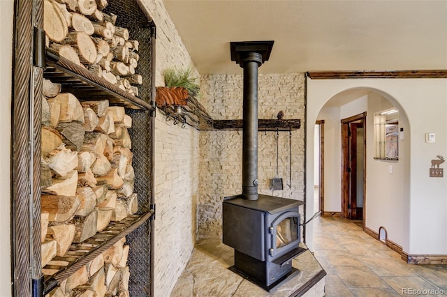 130 Windwalker Rd, Buena Vista, CO 81211 - detailed view of a wood stove and arched walkways