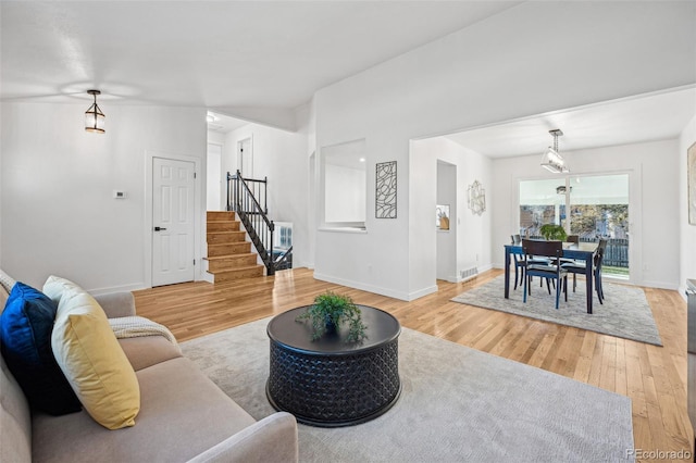 living room featuring hardwood / wood-style floors