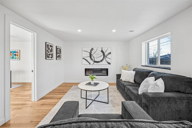 living room featuring hardwood / wood-style flooring