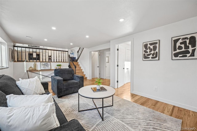 living room featuring hardwood / wood-style flooring