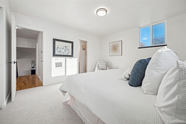 bedroom with carpet floors