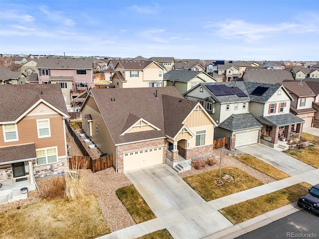 aerial view featuring a residential view