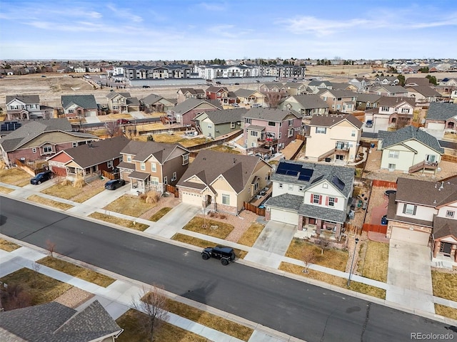 bird's eye view with a residential view