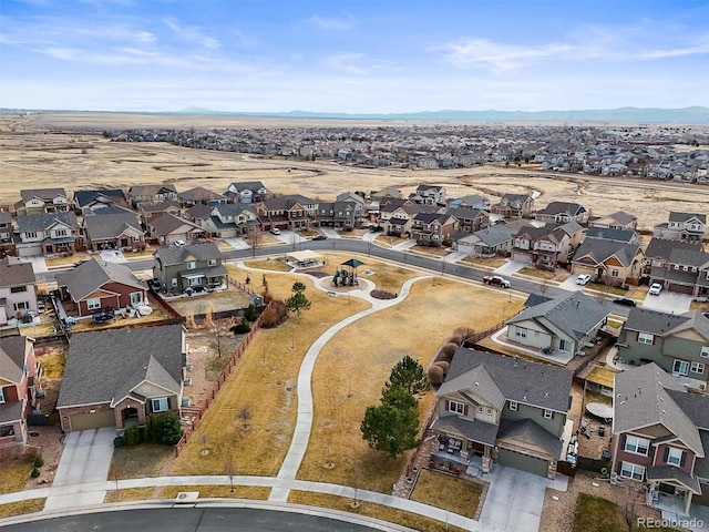 aerial view with a residential view