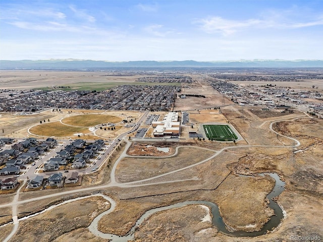 aerial view featuring a mountain view