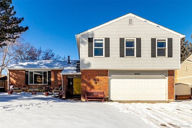 tri-level home with a garage