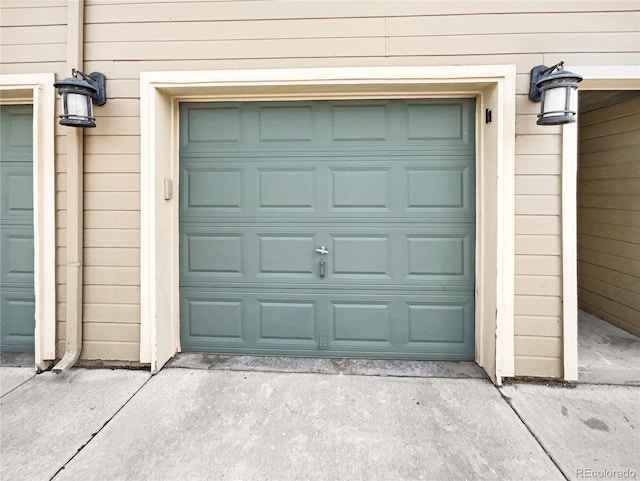 view of garage