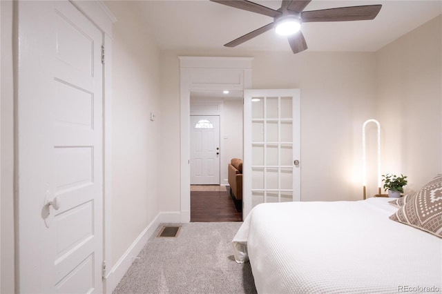 3071 W 38th Ave, Denver, CO 80211 - carpeted bedroom with baseboards and a ceiling fan