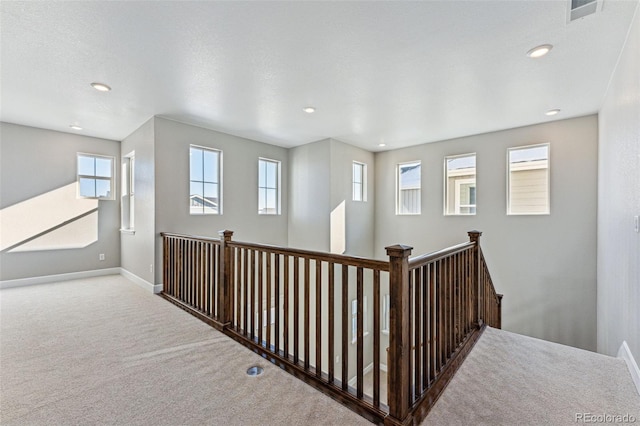 corridor with carpet and a wealth of natural light