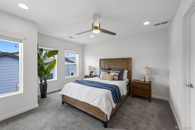 1337 N Alton St, Aurora, CO 80010 - bedroom with carpet, baseboards, ceiling fan, and recessed lighting