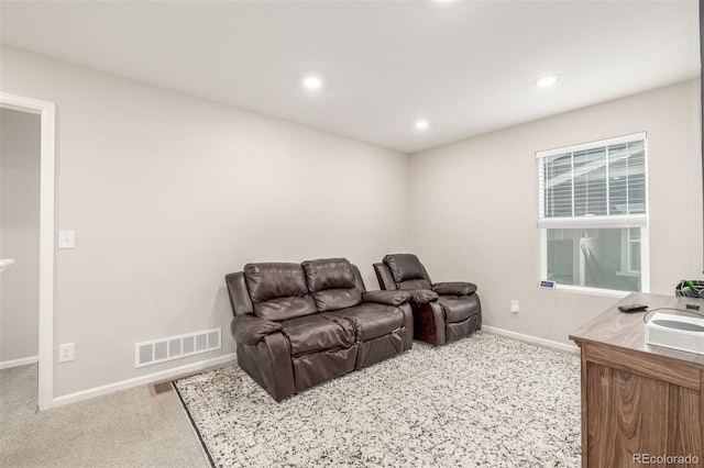 cinema room with carpet floors