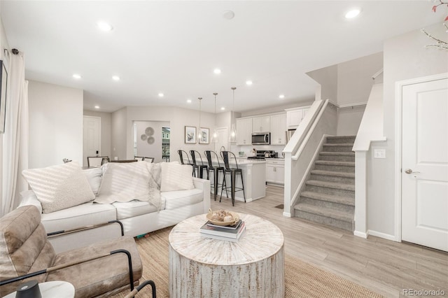 living room featuring light hardwood / wood-style floors