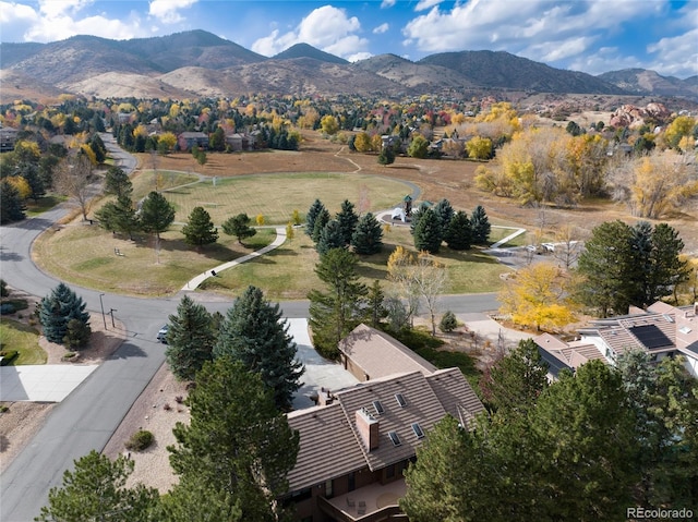 aerial view featuring a mountain view