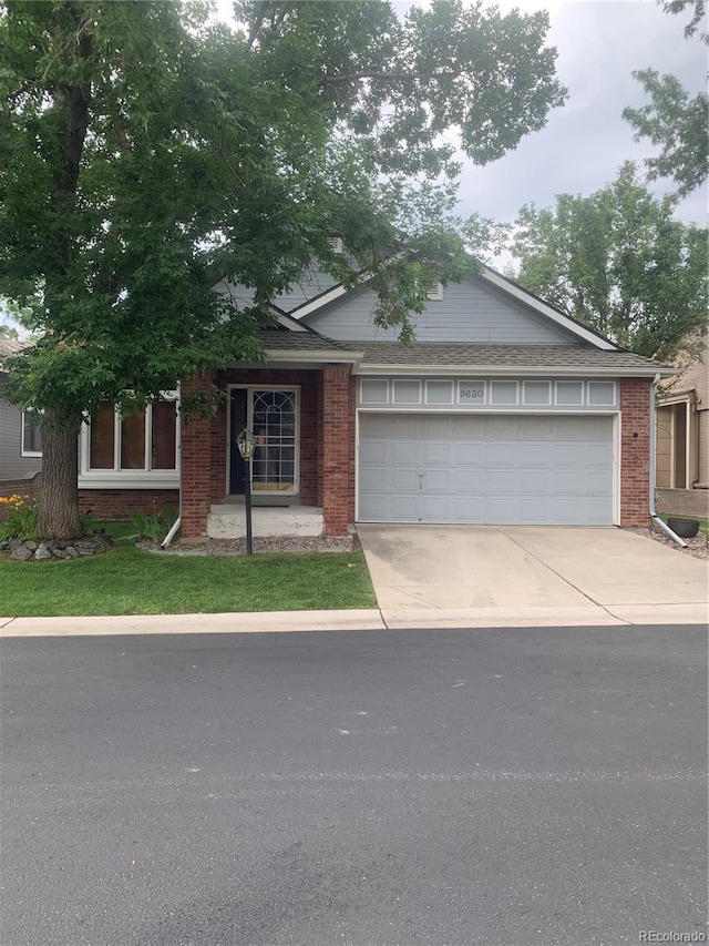 view of front of house with a garage