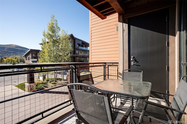 balcony with a mountain view