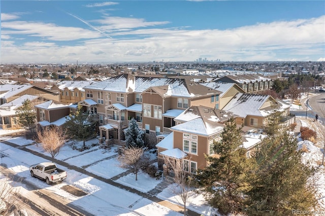 view of snowy aerial view