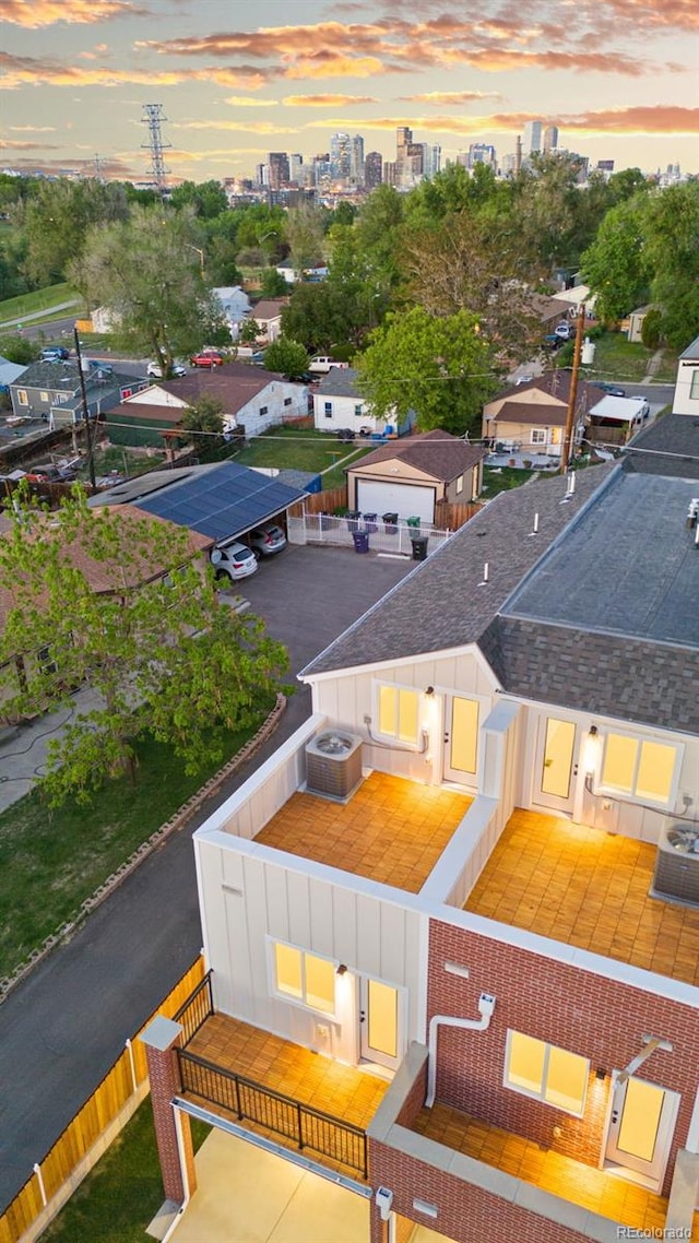 1052 N Knox Ct, Denver, CO 80204 - view of aerial view at dusk