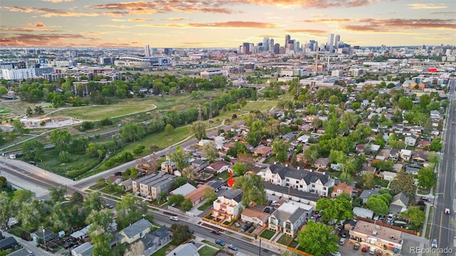 1052 N Knox Ct, Denver, CO 80204 - aerial view of property's location with nearby urban area