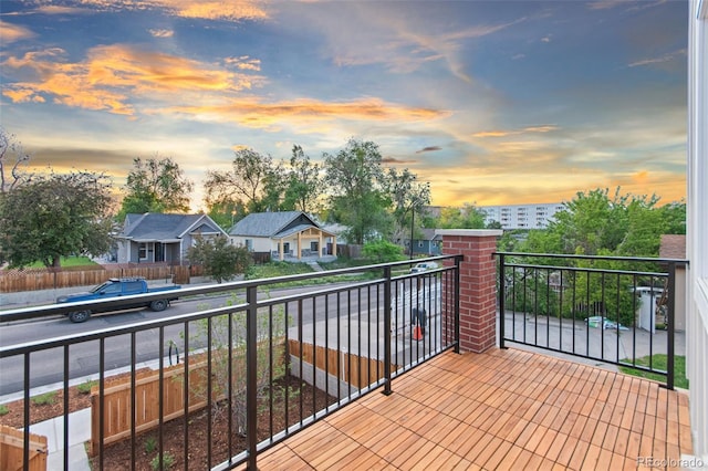 1052 N Knox Ct, Denver, CO 80204 - balcony at dusk with a residential view