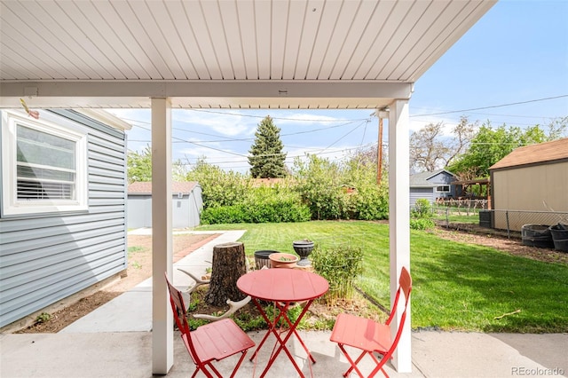 3202 S Dahlia St, Denver, CO 80222 - view of patio / terrace featuring an outbuilding