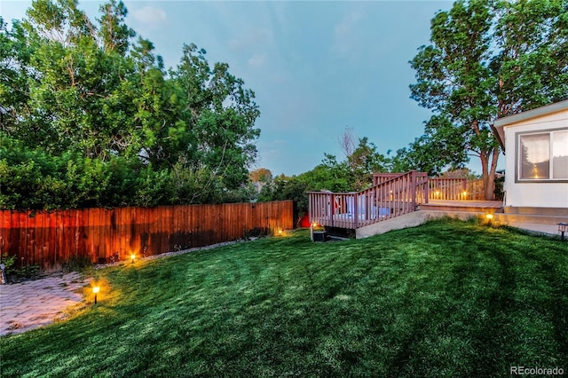 16291 E 7th Dr, Aurora, CO 80011 - view of yard featuring a wooden deck