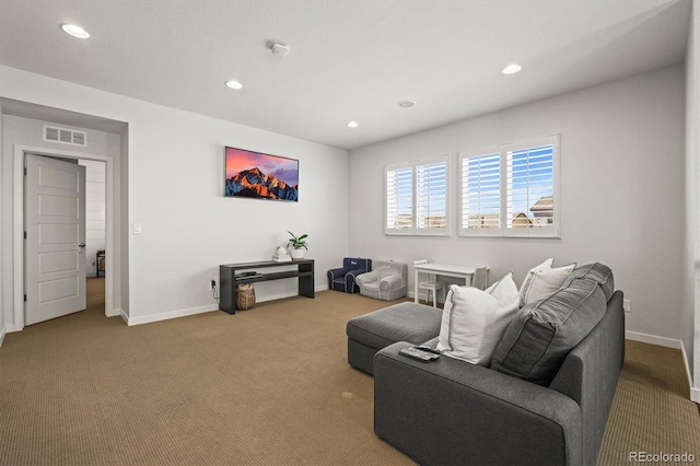 11046 Pastel Pt, Parker, CO 80134 - carpeted living room featuring baseboards and recessed lighting