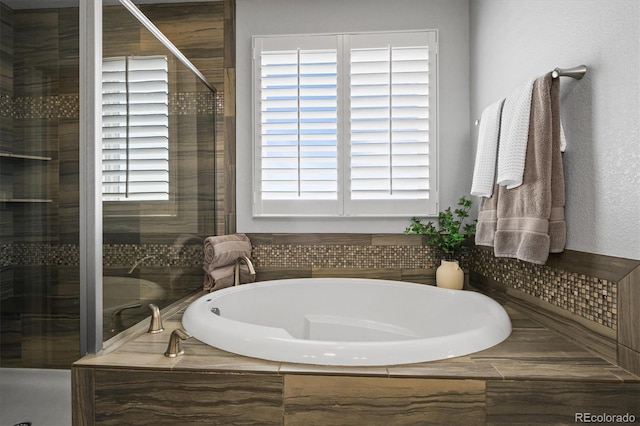 11046 Pastel Pt, Parker, CO 80134 - full bathroom featuring a stall shower and a garden tub