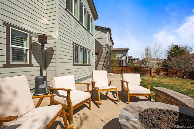 11046 Pastel Pt, Parker, CO 80134 - view of patio / terrace featuring a fire pit and stairs