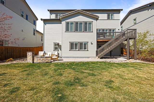 11046 Pastel Pt, Parker, CO 80134 - rear view of property with stairway, a deck, and a patio area