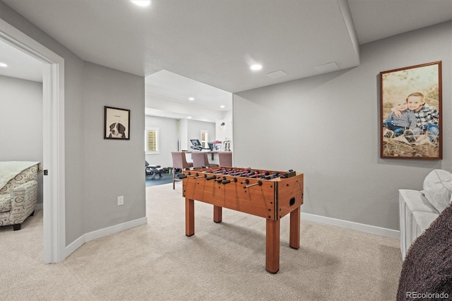 11046 Pastel Pt, Parker, CO 80134 - game room featuring carpet flooring, recessed lighting, baseboards, and an office area