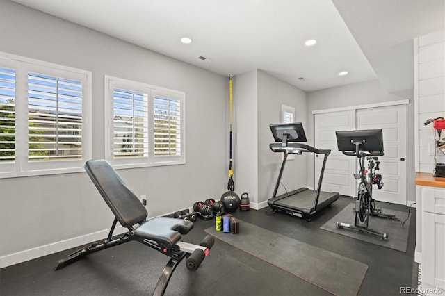 11046 Pastel Pt, Parker, CO 80134 - workout room featuring baseboards and recessed lighting