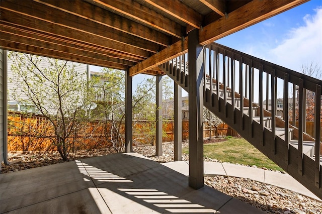 11046 Pastel Pt, Parker, CO 80134 - view of patio / terrace with a fenced backyard and stairway
