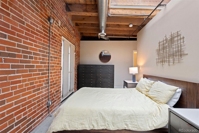 1515 N Ogden St Unit 7, Denver, CO 80218 - bedroom with mail area and brick wall