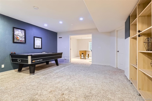 9962 Stratford Ln, Highlands Ranch, CO 80126 - game room featuring pool table, recessed lighting, and carpet