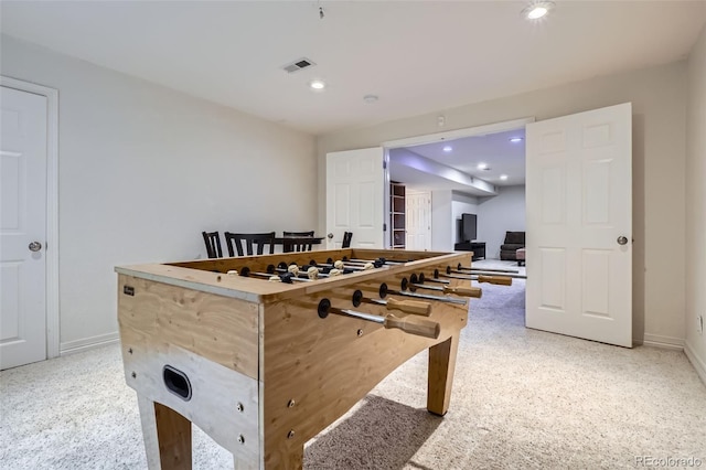 9962 Stratford Ln, Highlands Ranch, CO 80126 - rec room featuring recessed lighting and dark speckled floor