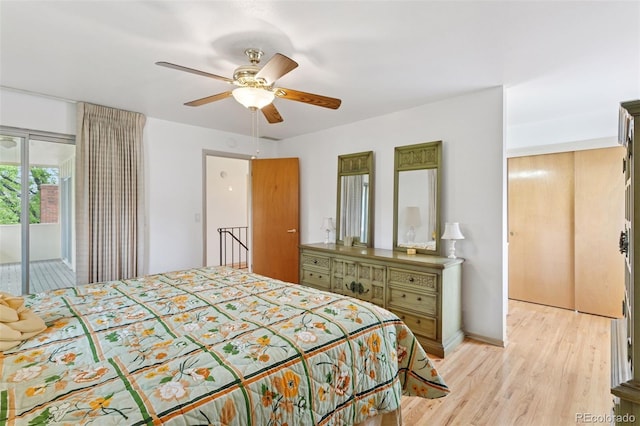 8484 E Radcliff Ave, Denver, CO 80237 - bedroom featuring light wood-type flooring and ceiling fan