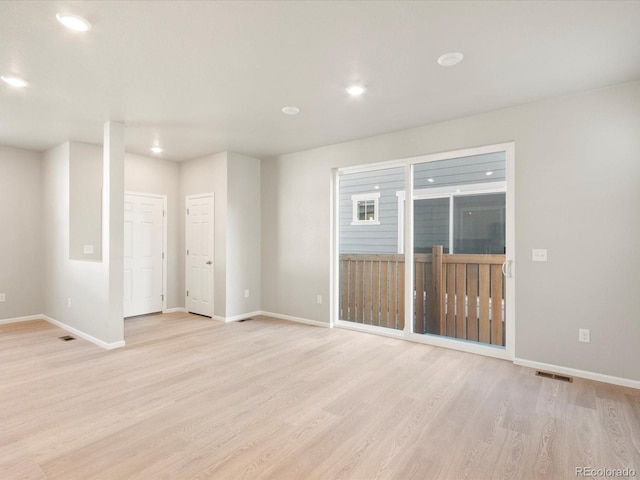 empty room featuring light wood-type flooring