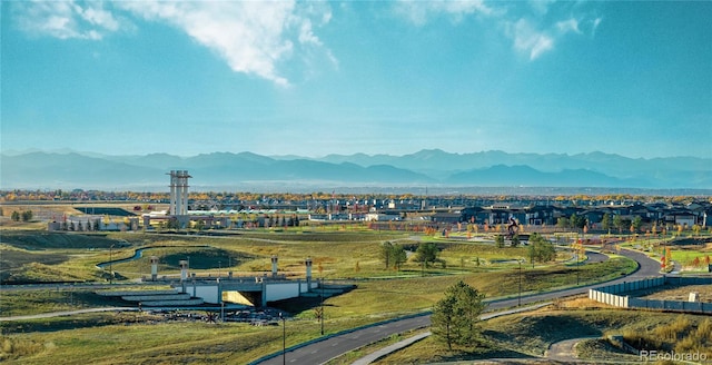 exterior space with a mountain view