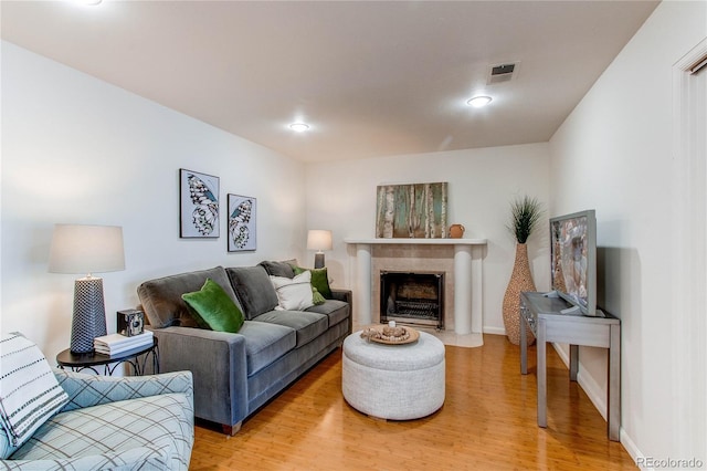 living room featuring wood-type flooring