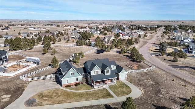 aerial view featuring a residential view