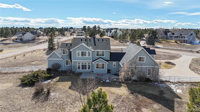 drone / aerial view with a residential view