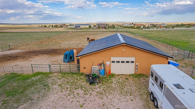 exterior space featuring a rural view