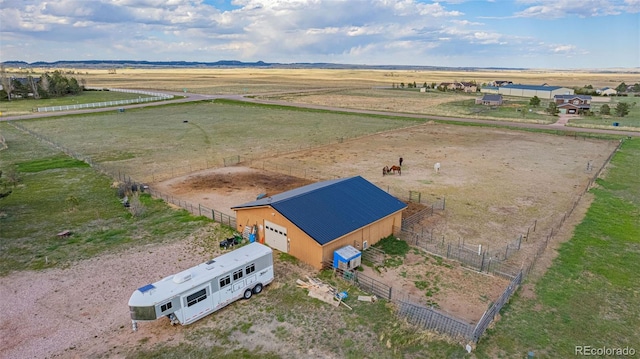 aerial view featuring a rural view