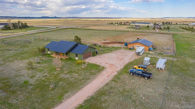 aerial view featuring a rural view