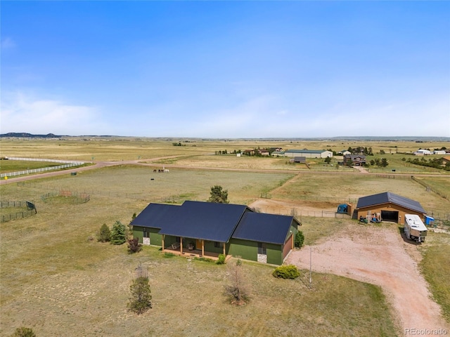 aerial view with a rural view