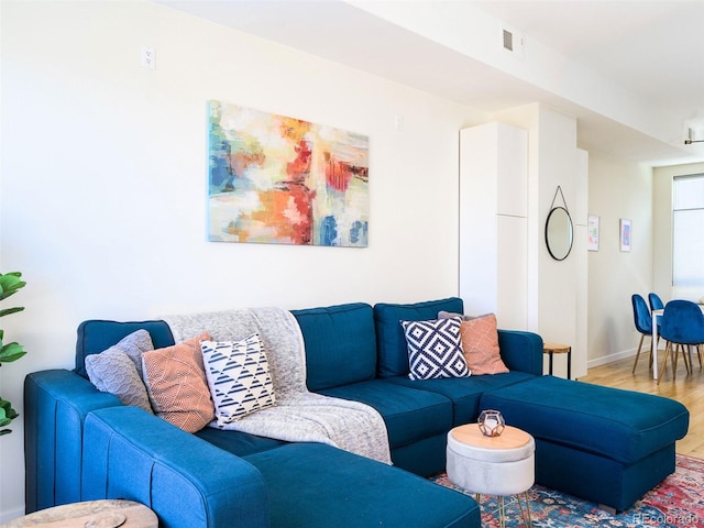 living room featuring hardwood / wood-style floors