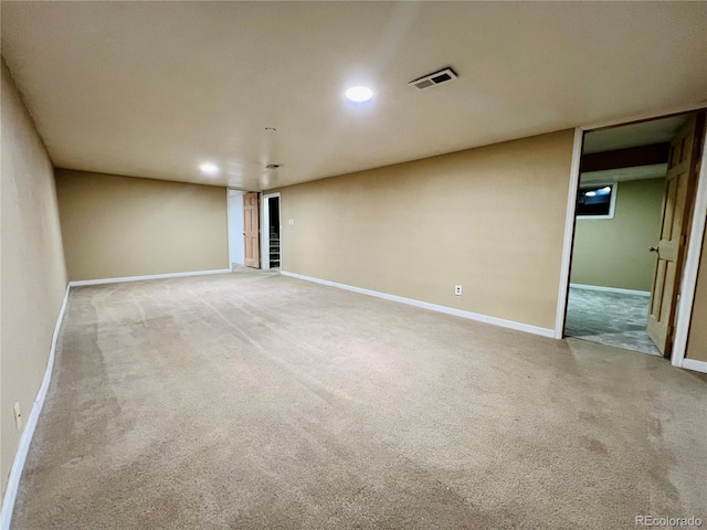 2027 S Newton St, Denver, CO 80219 - unfurnished room with recessed lighting, visible vents, baseboards, and carpet floors