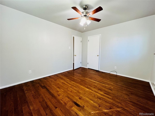 2027 S Newton St, Denver, CO 80219 - unfurnished room featuring wood finished floors, ceiling fan, and baseboards