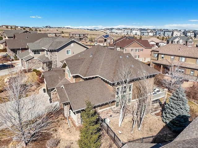 bird's eye view with a residential view